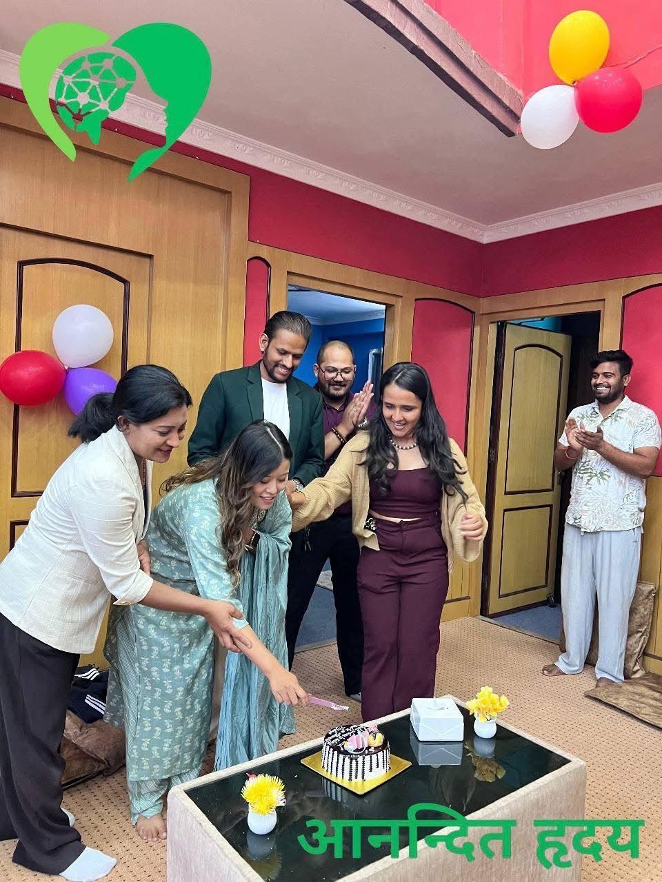 Aanandit Hridaya team together in a community mental health setting